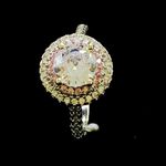 Engagement wedding CZ Diamond pink Silver Photo 2