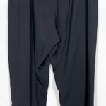 Citron Santa Monica Silk High Rise Wide Leg Dolphin Split Hem Crop Pants Black Size M Photo 1