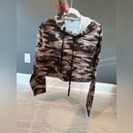 New Camoflauge Cropped Hoodie, NWOT, Small Brown Photo 1