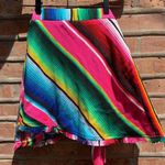 Judith March Anthropologie  Mini Wrap Skirt Medium Multi Color Side Sash NWOT Photo 1