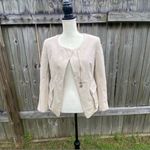 Donna Karan 💜  Women Collarless Split-front Patch Flap Pocket Jacket Photo 5