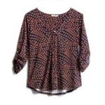 Stitch Fix  Beacon Patty Roll Tab Top in Navy Dot, New With Tags Photo 0