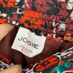 Josie‎ Natori Tiered Maxi Skirt Womens XS Multicolor Aztec Floral Lined Smocked Photo 3