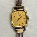 Seiko  Ladies Watch Vintage 10K Gold Plated Bracelet Sparkling Gold Mustard Dial Photo 0