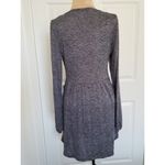 Max+Ash Knit Babydoll Mini Dress Womens Balloon Sleeve Round Neck Black White M Gray Size M Photo 2