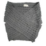 Fisherman Out Of Ireland Wrap Crossover Cable Knit Sweater Wool XL Gray Photo 0