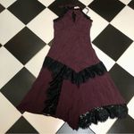 Anthropologie Moulinette Souers Janie Midi Dress Halter Eggplant Plum Black Lace Oversized sz4 Photo 5
