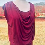 Alice + Olivia  MAROON BURGUNDY WINE GLITTER METALLIC DRAPEY COWL NECK MINI DRESS Photo 11