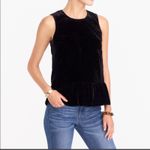 J.Crew Black Velvet Sleeveless Peplum Top Size 2 Y2K Grunge Academia Style Photo 13