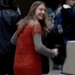 Moulinette Soeurs ASO Violet Harmon American Horror Story Orange Red Lace Dress Anthropologie Photo 7