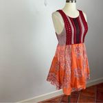 Free People  Katie Paisley Crochet Mini Dress Photo 2