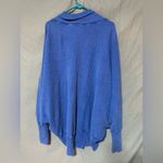Free People  FP One Deva Shrug Waffle Knit Cardigan in Blue Photo 3
