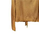 Ambiance Apparel Ribbed Knit Lace Up Back Sweater Mustard Brown Size Large Photo 3