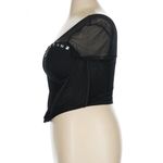 Black Sheer Studded Corset Top Size 1X Photo 5