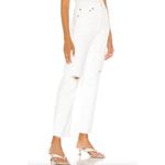 AGOLDE 90s Loose Fit Straight Distressed Jeans Enamel White- Size 27 Photo 2