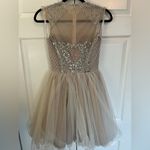 Jovani Nude and Silver  Cocktail Dress Size 2 Photo 5