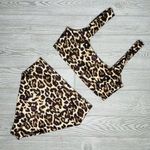 Boohoo  cheetah leopard print two piece bikini set swimwear bathing suit swimsuit Photo 0