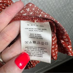 Anthropologie ‎ Holding Horses Orange White Tiered Button Up Top Photo 6