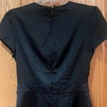 Bebe Ruffle Hem V-Neck Short Sleeve Stretch Satin Romper Jet Black Size 4 Photo 14
