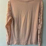Adrianna Papell Women's Size Medium Top Peachy Pink Long Sleeve Lace Ove… Photo 9