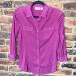 st. john's bay  Violet Purple Long Sleeve Button Down Crinkle Shirt Size Small Photo 0