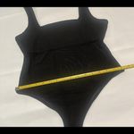 ZARA Women’s Black Bodysuit Sz Large Square Neck With Mesh Abdomen Photo 3