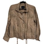 Rails  Tan Animal Print Bomber Jacket Lightweight Coat Womens M Brown Leopard Photo 0