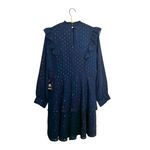 EXPRESS NWT  Dark Blue Navy Sparkly Dress with Ruffle Sleeves and Keyhole Back Photo 9