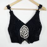 LF Native Rose Black Cream Crochet Tank Top Women's Size Small/Medium S/M NWT Photo 0