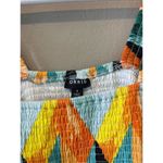 Torrid Blouse Womens 1X 14 16 Geo Multicolor Peplum Crinkle Gauze Tank Smocked Photo 2