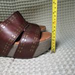 Lucky Brand  Y2K Chunky Women's Brown Leather Wedge Sandals Studded Straps Size 8 Photo 5