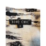 Boho Chic Linen Abstract Print Button Down Shirt Black White Women Size Medium Photo 7