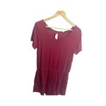 DB Bloom Red Short Sleeved Summer Romper L Stretch Tie Waist Womens NEW Size L Photo 2