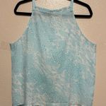 Pretty Light Blue Patterned Summer Tank Top | Shirt Size XL Photo 0