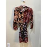 Farm Rio Sweet Mermaids Paisley Satin Shirt Midi Dress Multi Color Size Small Photo 2