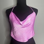 Wild Fable Womens Pink Cowlneck Cropped Y2K Satin Halter Blouse Size XS Photo 0
