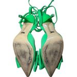 ZARA Green Slingback High Heel Shoes With Bow Sz 37 / 6.5 Photo 6