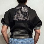 Omser Black Ombre Embroidered Short Puff Sleeve Jacket Sz S NWT Photo 11