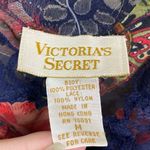 Victoria's Secret Vintage 80’s Victoria’s Secret Gold Label Navy & Red Floral Paisley Slip Chemise Photo 3