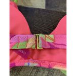 Victoria's Secret  Embellished Beaded Bikini Top Sz L Floral Pink Green Swimsuit‎ Photo 3