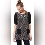 Anthropologie  Postmark Black White‎ Textured Tweed Knit Tunic Dress Lace Size S Photo 2