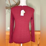 Hippie Rose Women's Ribbed Henley Top - color “Autumn Ruby” size Small. NWT Photo 4