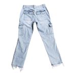 KanCan CARGO JEANS Light Blue Stretch Size 3 (25) Raw Hem Women's Pant 26” Long Photo 3