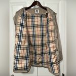 Saphirose Trench Coat Style Full Zip Hooded Rain Jacket Beige M Tan Size M Photo 5