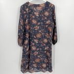Garnet Hill  Bishop‎ Sleeve Silk Dress with Slip Floral Boho 3/4 Sleeves Size 10 Photo 5