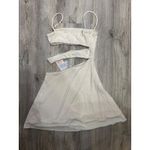 Oh Polly  Azzurra Bodycon Cutout Mini Dress Ivory Spaghetti Strap Size US 6 Photo 2