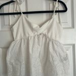 SheIn Top White Blouse Crop Tie Sleeve Photo 0