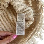 J.Crew Fringe Sweater Tank Dusty Ivory Ribbed Knit Crewneck Cotton Top Size XL Photo 4