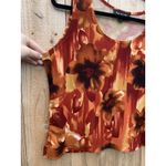 Perceptions  Tank Top Blouse‎ Women's 12p  Stretch fall Floral Orange Brown Photo 3