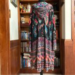 Johnny Was Floral Multicolor Patterned Long Sleeve Hooded Pocket Duster Sweater Photo 8